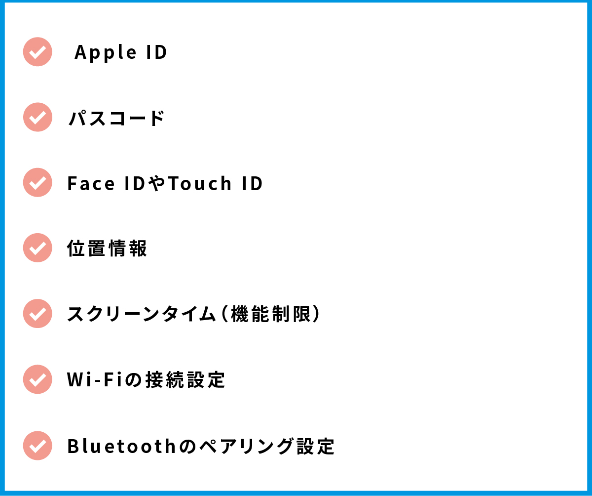 iPhoneの初期化によって戻る設定