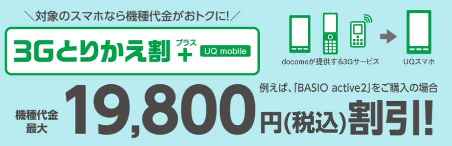 3Gとりかえ割プラス（UQ mobile）