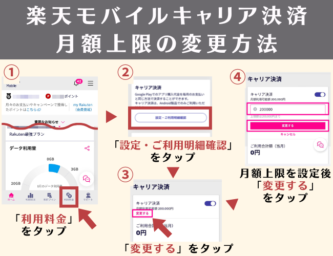 キャリア決済上限設定