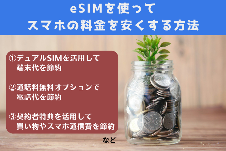 eSIMでスマホ料金を安くする方法