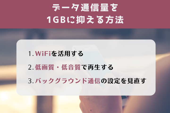 データ通信量を1GBに抑える方法