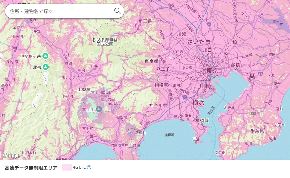 楽天モバイル 4G LTEエリア
