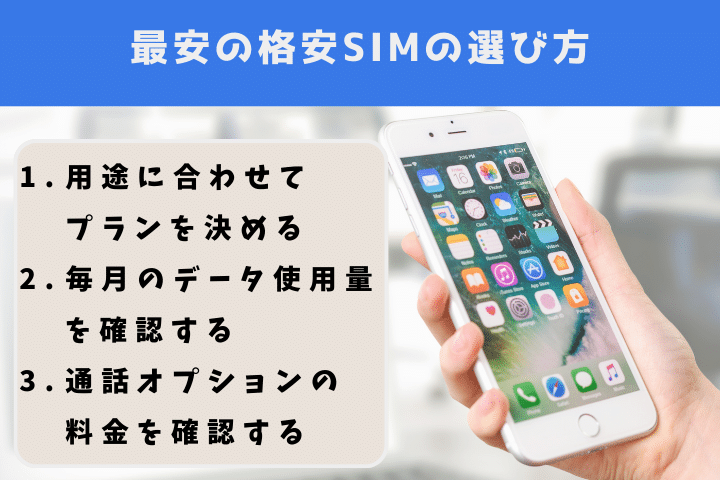最安の格安SIMの選び方