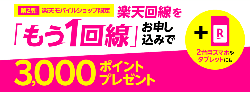 楽天モバイル 2回線目